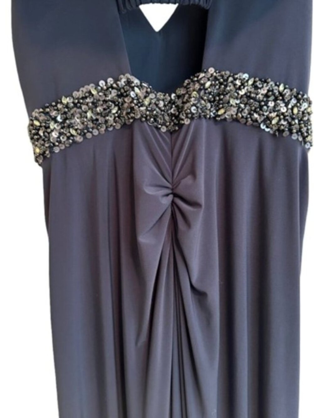 RICKIE FREEMAN FOR TERI JON Beaded Mother of the Bride Gown Pewter Size 6 NWT - Picture 10 of 16